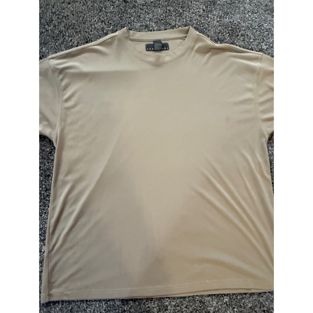 Consensus Sueded T-Shirt Mens XXL Tan Short Sleeve Polynosic Rayon Blend Vintage
